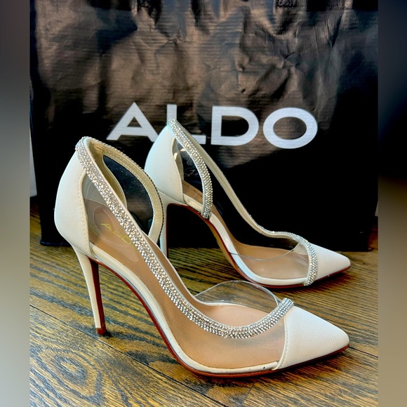Aldo Shoes - Aldo white heels the size is EUR 36, US 6 . Never wear it